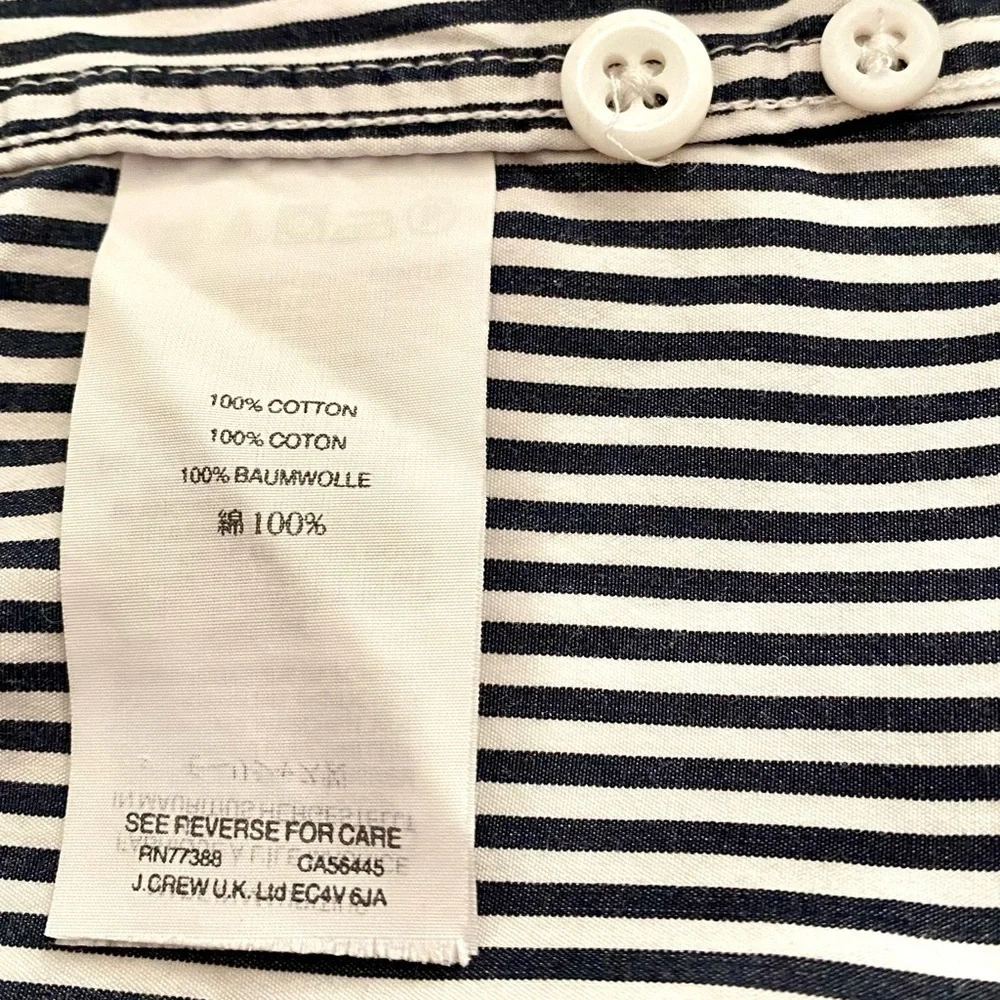 J.Crew Slim Men’s Classic Shirt Black White Stripe Oxford Button Down Large